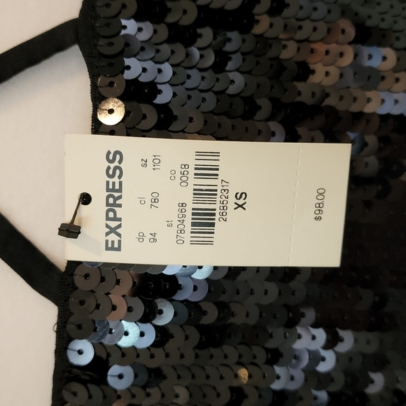 Express Black Sequin Midi Slip Dress NWT - Picture 8 of 8